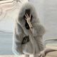 2023 Autumn and Winter New Hooded Environmentally Friendly Fox Fur Coat Women's Loose Internet Celebrity Slim Imitation Mink Fur Coat