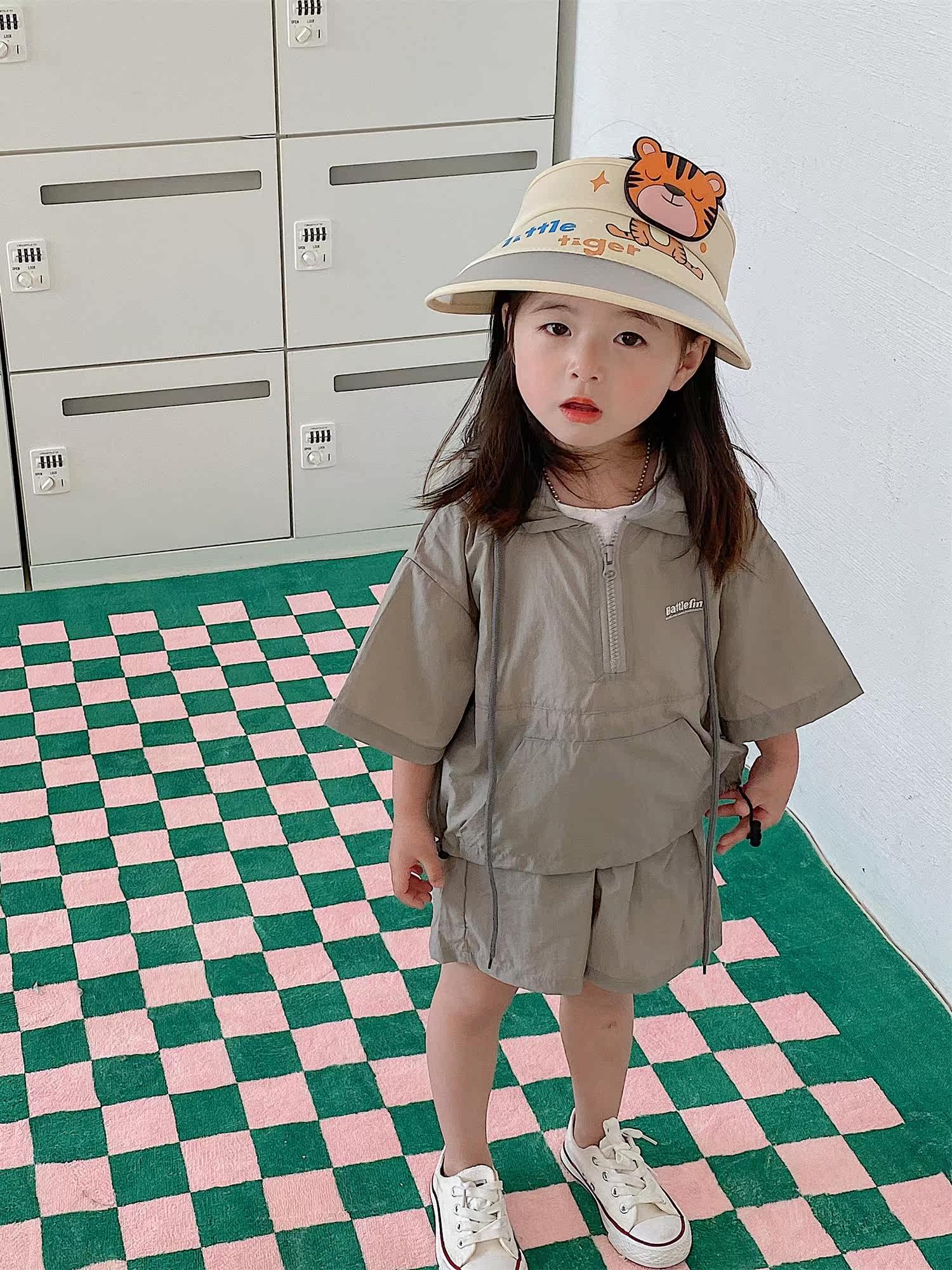 Children's empty top hat summer travel little girl sunscreen sun hat big brim thin section male baby sun hat without top