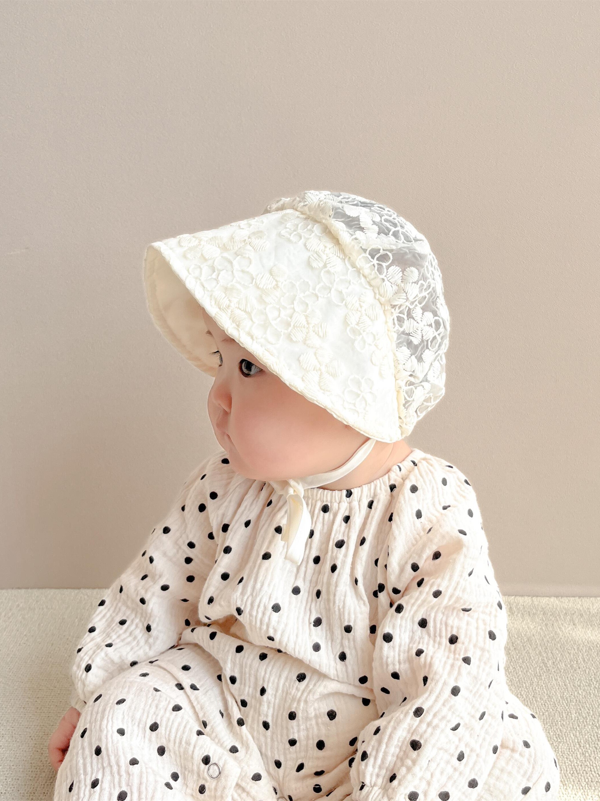 Baby hat summer baby sun hat thin section princess basin hat big eaves sunscreen female baby palace hat 2022