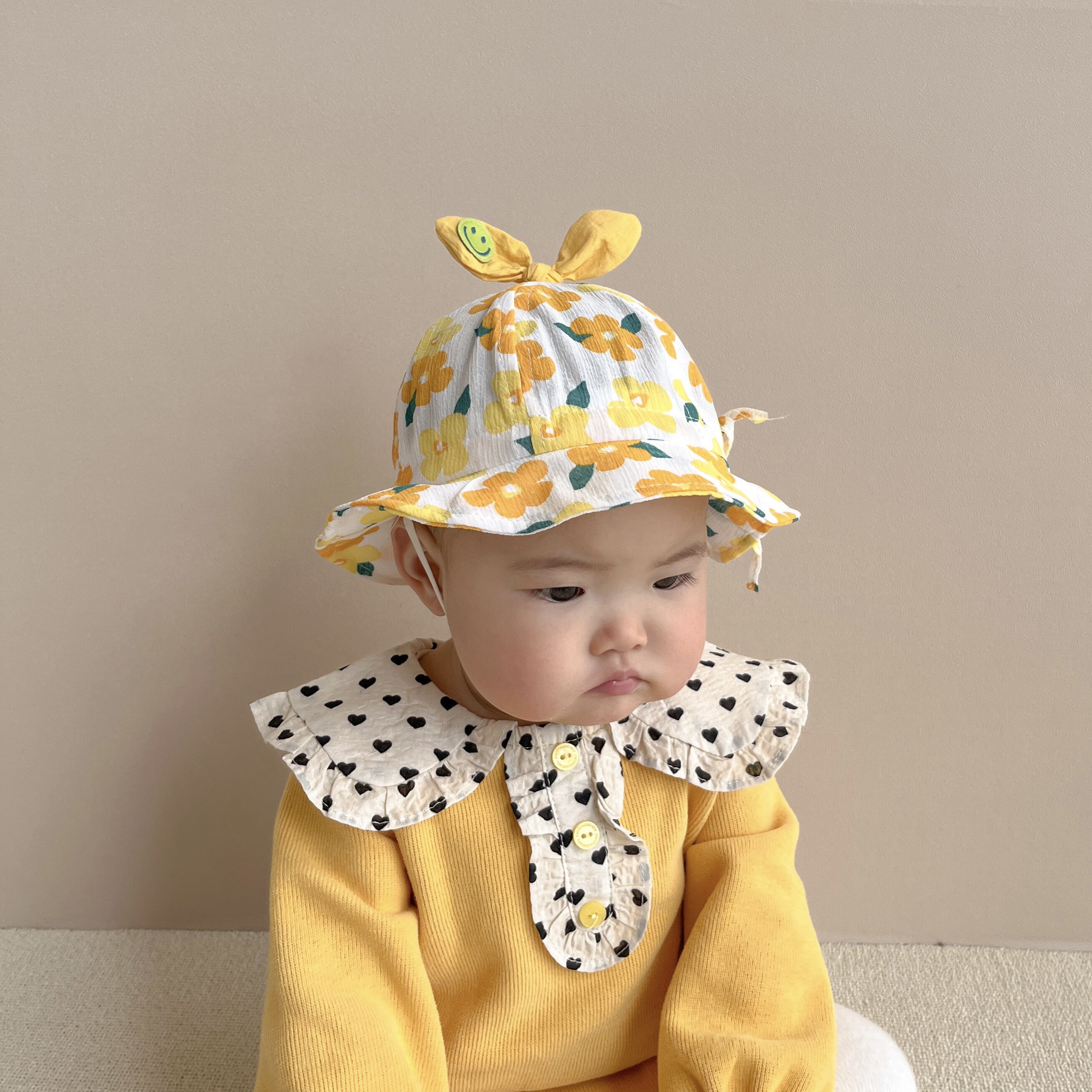 Baby hat 2022 baby basin hat sunshade thin section newborn small month old female baby fisherman hat sunscreen