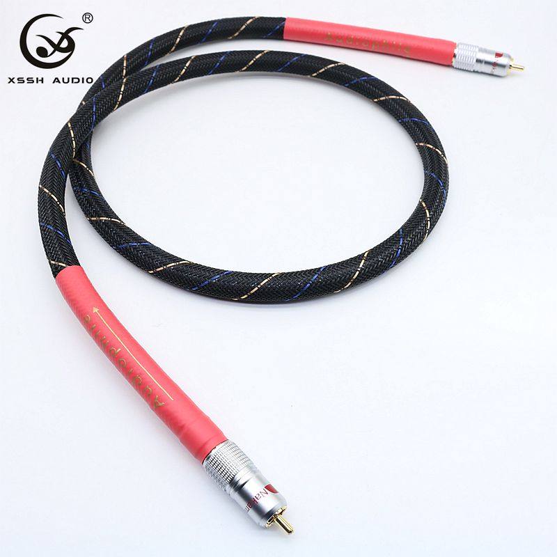 High wind 8N copper coaxial line subwoofer line AV Lotus rca male to male signal line CD player connection amplifier