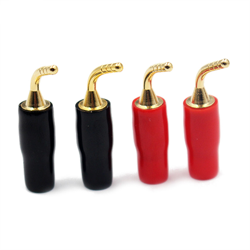 Taiwan gold-plated needle insert antique speaker with banana head 90 elbow banana head speaker connector