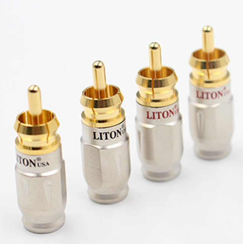 Lipton pure copper gold plated solder-free rca lotus head Signal line terminal head hifi audio accessories Audio head