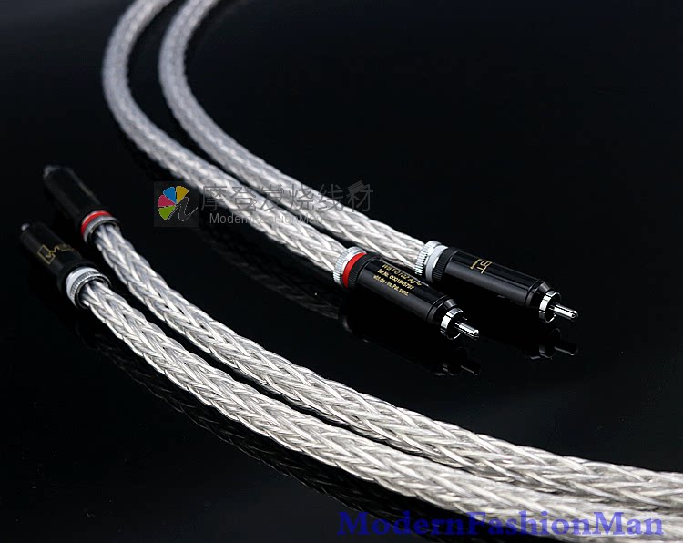 xssh audio single crystal silver 8AG audio signal wire liner machine RCA lotus line public for public connection
