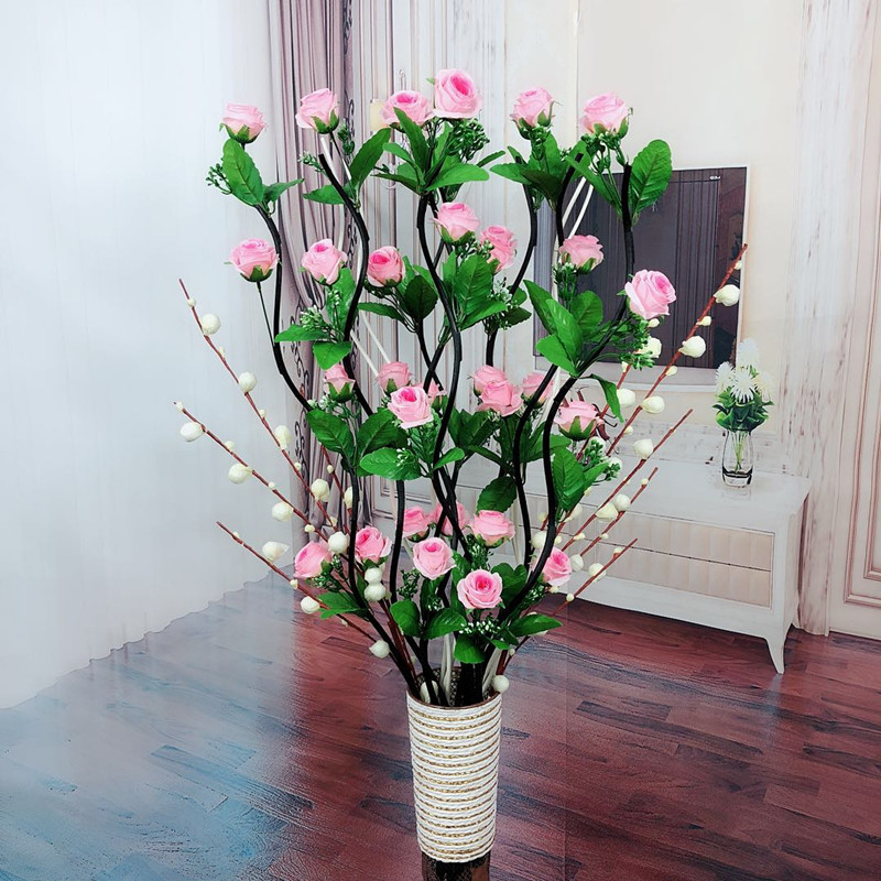 Nhựa giả sàn gốm lớn bình châu Âu trang trí tối giản phòng khách hiện đại hoa khô cắm hoa trang trí hoa - Vase / Bồn hoa & Kệ chậu cây thông minh