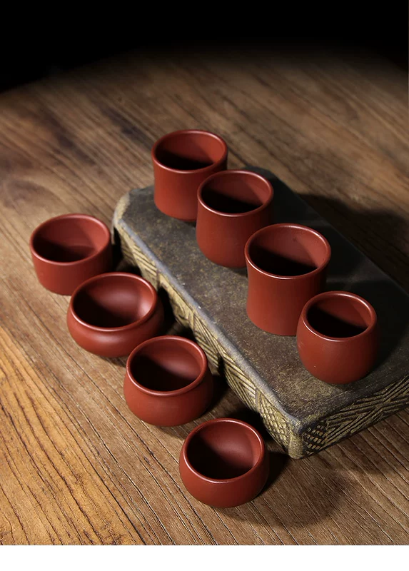 Zisha Master Cup Cup Cup nhỏ Yi Zisha Cup Pure Hand Kung Fu Tea Set Non-Ceramic Cup - Trà sứ