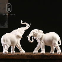 Primeyheart Ceramics Elephant Pendulum for the Fortune And Fortune and Auspicious Living Room Genguan TV Cabinet Adornment