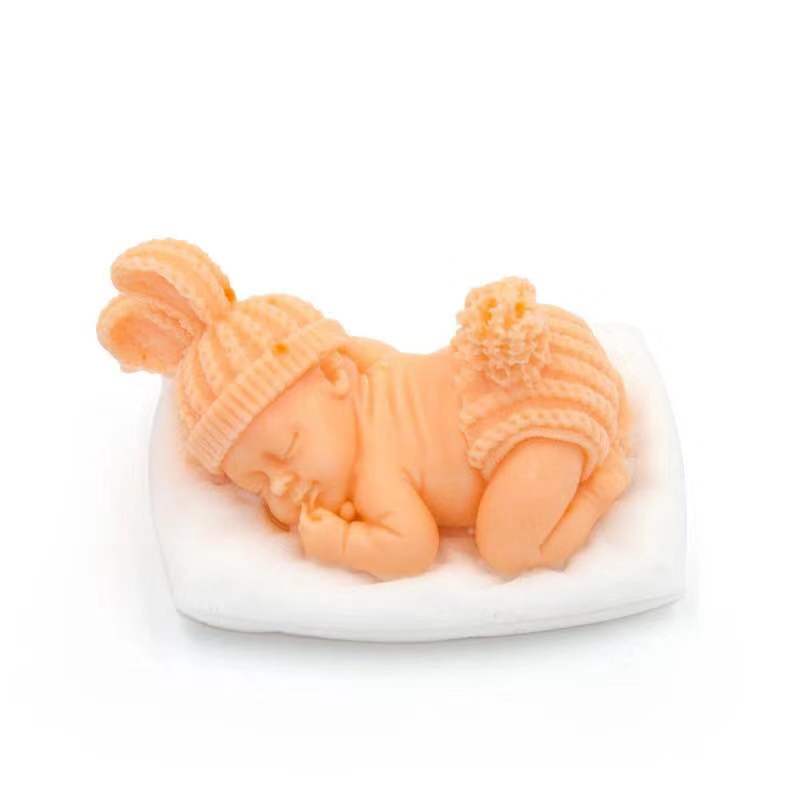 Baby sleeping cute baby DIY cold soap handmade soap mold silicone mold popular science soap mold silicone mold