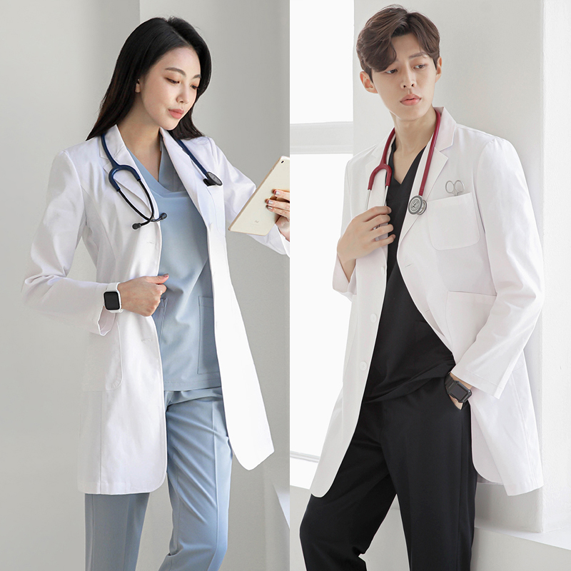 High-end white coat long sleeve overalls doctor chemistry laboratory special beauty salon medical doctor student customization