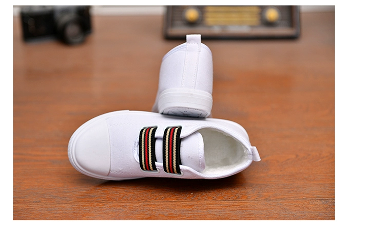 Mùa thu và mùa đông phiên bản mới của Hàn Quốc của giày vải thủy triều giày nữ phẳng màu trắng cộng với giày nhung cotton thể thao giay the thao nu