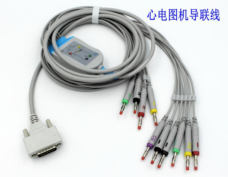 适用M1770A心电图机十二导联线M1771A香蕉插心电图线TC20TC10