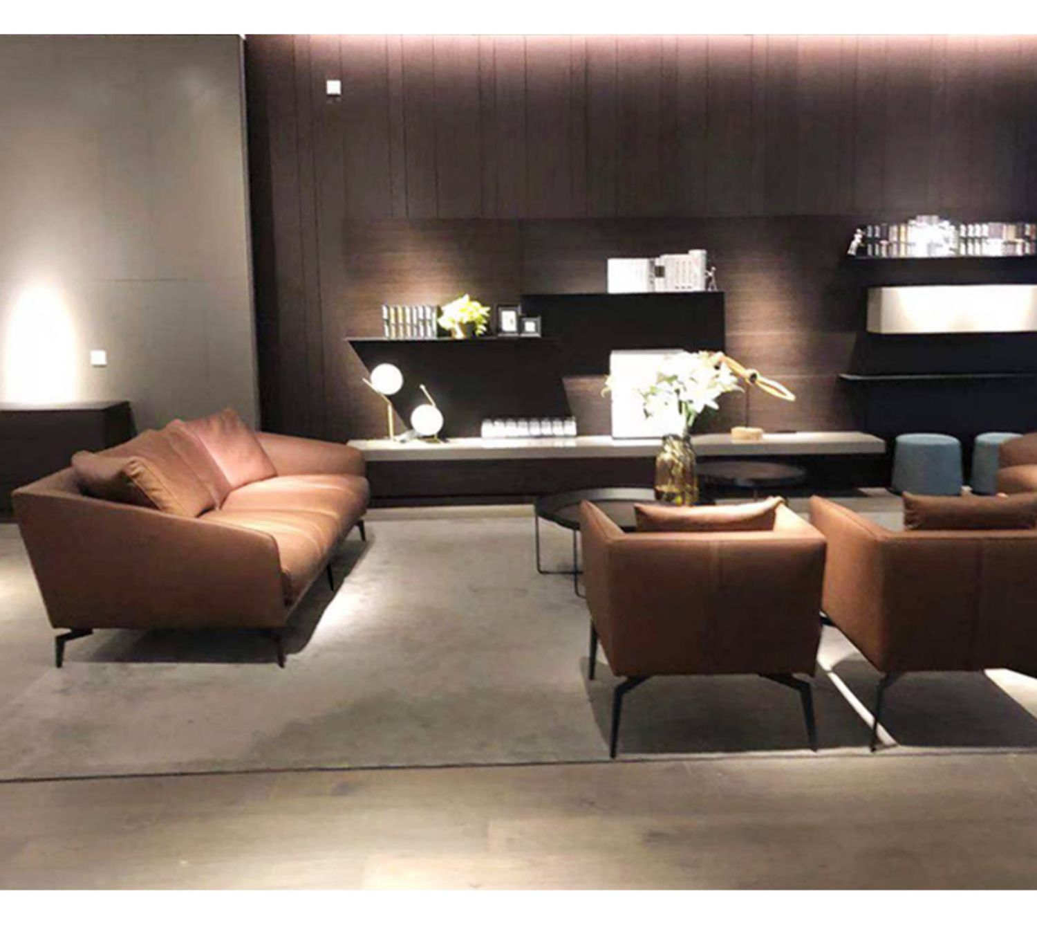 Cổ áo sofa da Ý Ý ba phòng khách căn hộ nhỏ hiện đại tối giản Sofa da Bắc Âu lớp da bò - Ghế sô pha mẫu ghế sofa đẹp