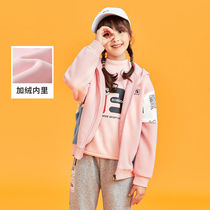 Babu Bean Children Dress Girl Garnter Jacket With Cap Winter Style Thickened Anti-Cold CUHK Tong Warm Blouse Trend Winter Clothing