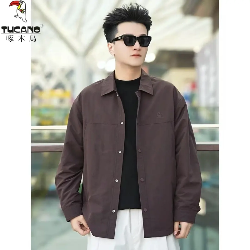 Tucano/Woodpecker 2026 Men's New Spring Style Korean Fashion Breathable Lapel Shirt-Style Jacket