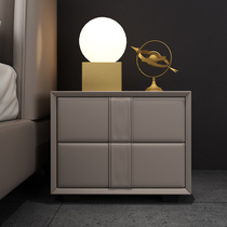 Russian imports pine wood set to be minimalist modern extremely minimalist Nordic drawer leather art storage bed head cabinet high-end leather beds