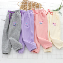 Girls Sports Pants Autumn Winter GangsBig Childrens Bowl Bowl Pants Kindergarten Baby Gloves Childrens Guardian