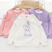 Girls Sweater Spring and Autumn Sun Kids Cotton Pure Cotton for Large Sleeve Sleeve Sleeve Baby Clothing