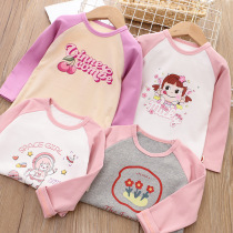 Girl long sleeve t shirt spring and autumn cotton clothebaby wearing girl cartoon tops fall child clothes