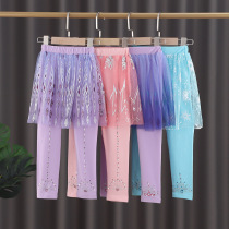 Girls punch cotton spring and autumn dress girls wearing Princess Essa pants skirt show in big childrens pants