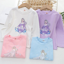 Princess Aisha girl beats spring and autumn baby long sleeve tops pure cotton autumn child sweater cartoon t-shirt