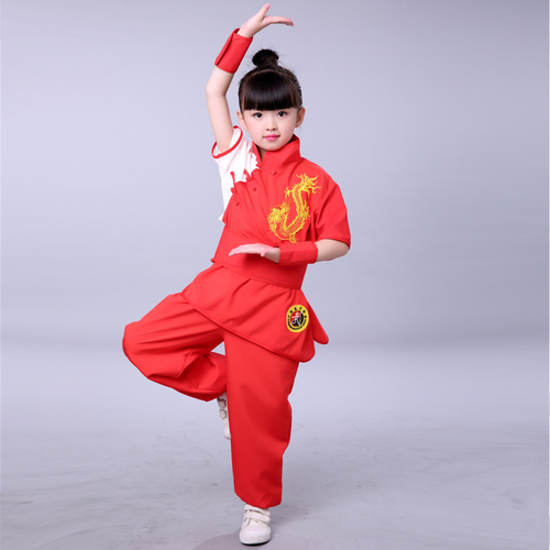 Boys Martial arts Kungfu & Tai-Chi Uniforms for Girls children martial arts training clothes martial arts school physical training clothes loyal to the country children martial arts