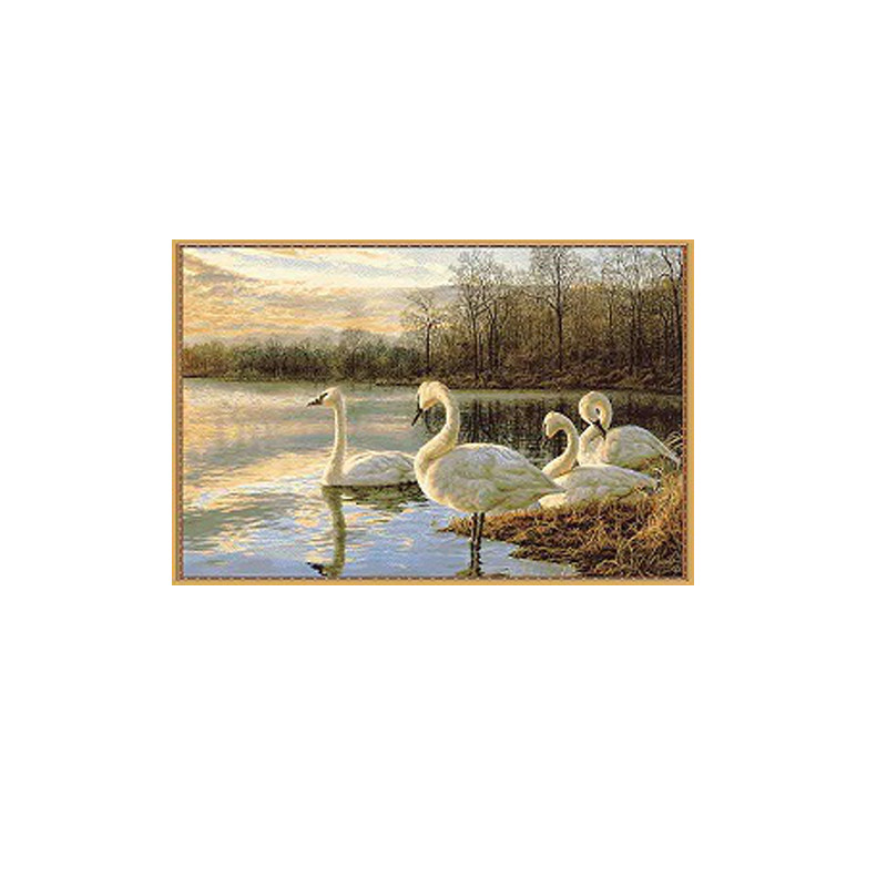 Pure wool weaving three-dimensional swan playing in the water living room bedroom bedside study European-style decorative tapestry tapestry
