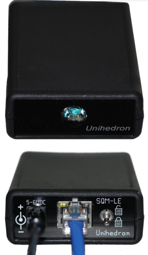 Canadian Unihedron SQM-LE type sky light meter with light shield and POE