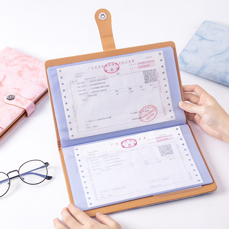 Financial Special Invoice Folder Multi - layer Classification Folder Marble Cortex with deduction check folder