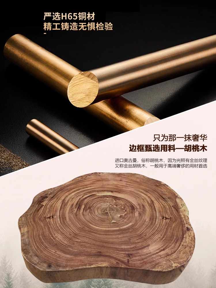 Timess Atmospheric Clock Wall Clock for Living Room Home Use, Stylish and Creative, Silent, Light Luxury, Deer Head Brass Wall Clock