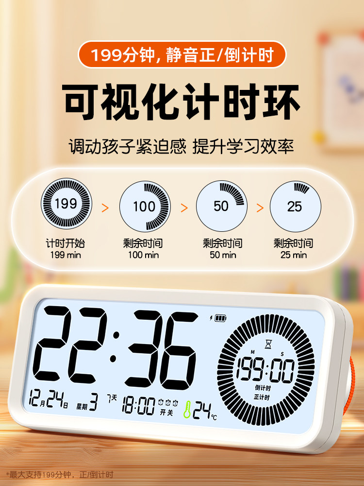 Timess Visual Timer Is a Self-Discipline Tool for Primary School Students, a Silent Timer, Time Manager, and Study Alarm Clock