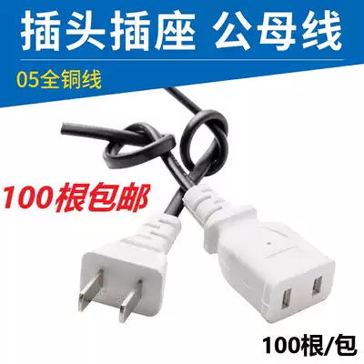 Monitoring male and female plug 220V with wire-to-connector waterproof power conversion plug extension cord two pins 2 holes AC