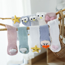 New summer baby mesh knee stockings Cartoon Doll loose thin baby socks newborn mosquito socks