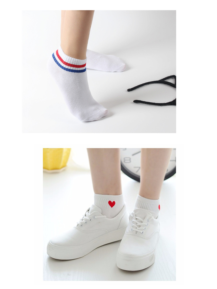 Thuyền vớ hai thanh chữ tình yêu chữ và số phim hoạt hình Nhật Bản vớ nữ cotton vớ vớ phụ nữ thấp để giúp vớ miệng nông tất bông