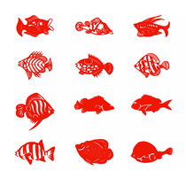 Undersea fish ocean fish stickers window grilles seafood house glass stickers stickers waterproof and oil-proof marine animals and shrimps