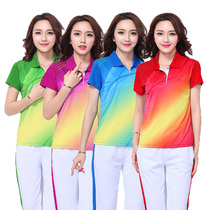 Jinguan sportswear suit summer Garmus aerobics sports short sleeve T-shirt men and women square dance group suit