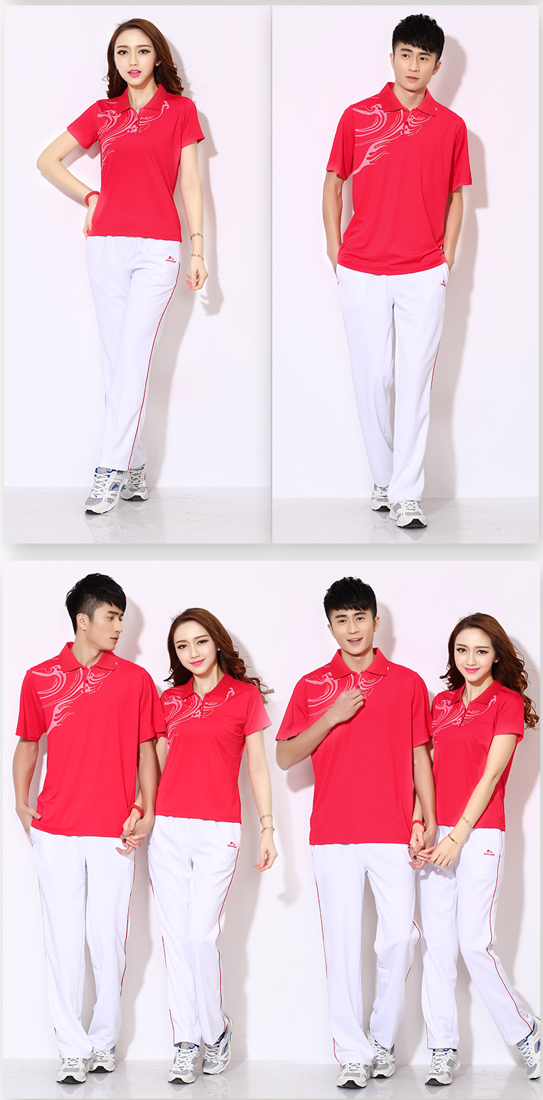 Mùa hè mới Jinguan thể thao nhảy vuông Jiamusi thể thao phù hợp với nữ ngắn tay T-Shirt POLO nhóm áo sơ mi quần áo 1áo polo nữ trắng
