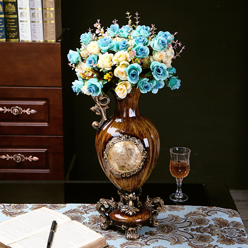 American vase flower inserts light luxury living room dining table porch TV cabinet home sample room soft decorations