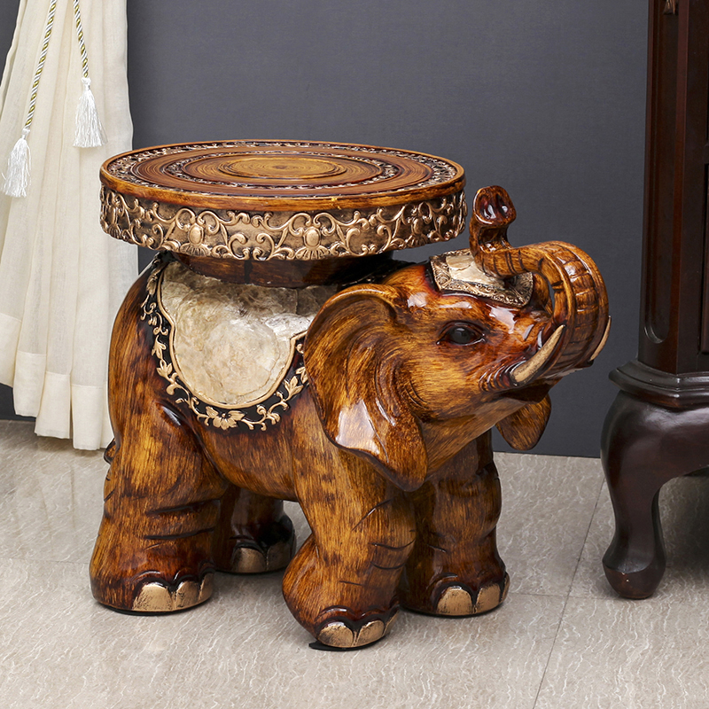 Elephant Changing Shoes Stool Swing Pieces Big Elephant stools Bills Chaebol's living room Merchants Decorative Light Extravagant-Luxurious board room Soft Dauberggio-Taobao