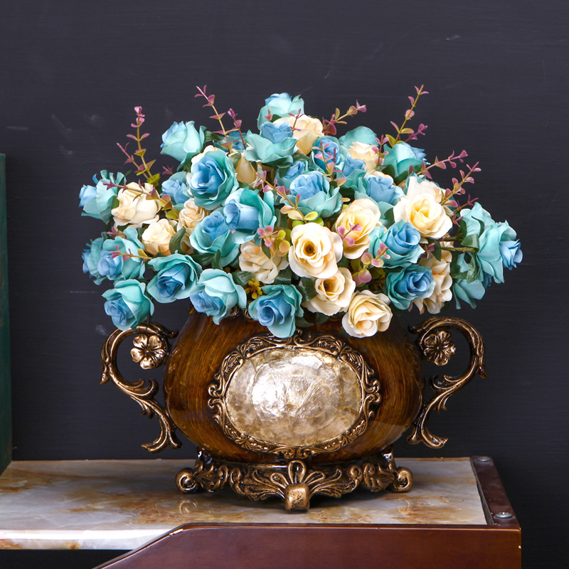 Eurostyle Tabletop Vase Flower Inserts Creative Living Room Tea Table TV Cabinet Swing Piece Eurostyle Adornment Sample Room Soft