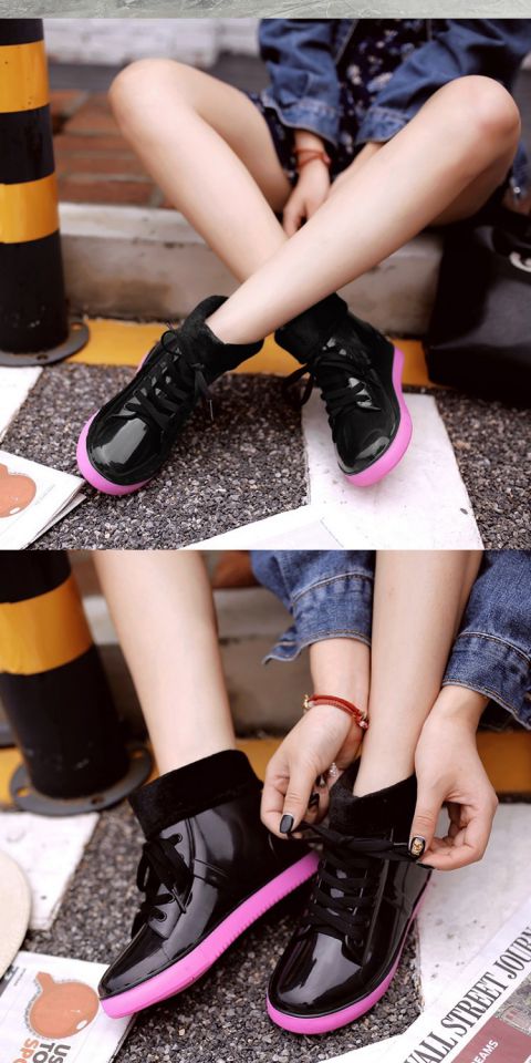 Giày cao gót đế xuồng dễ thương cho bé gái thoải mái không thấm nước mưa chống trượt học sinh giày cao nước giày cao su thoáng khí giày dép đi mưa thời trang