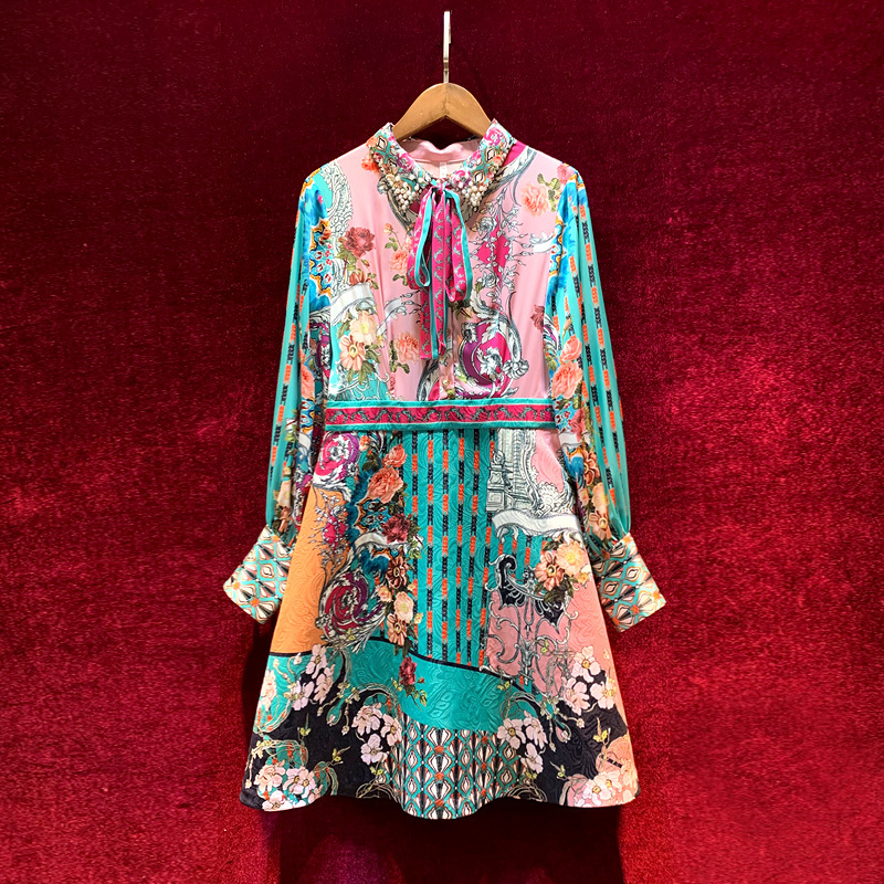 French Court Style Long-Sleeved Dress with a Sense of Elegance and Fashion, High-End European Style Popular Dress for Women, Trendy 2026 New Dress