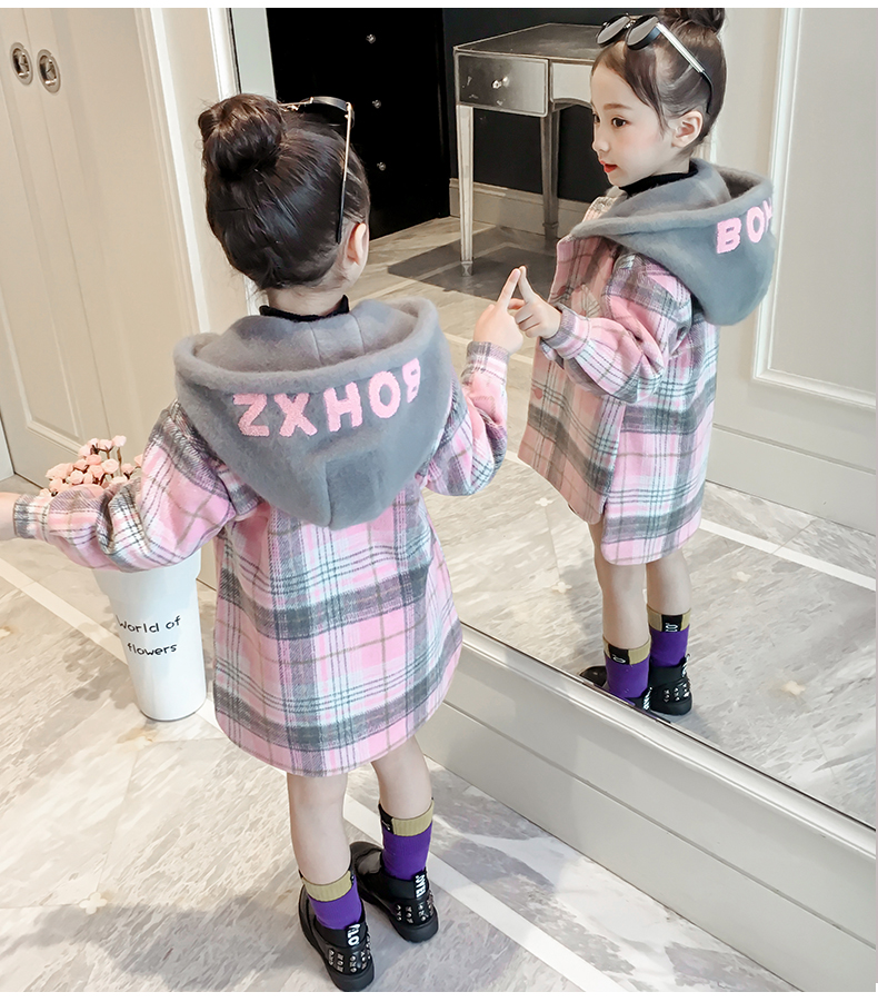 Cô gái mùa thu đông 2018 Quần áo trẻ em mới của Hàn Quốc áo len trùm đầu trong áo khoác len trẻ em lớn quần áo trẻ em