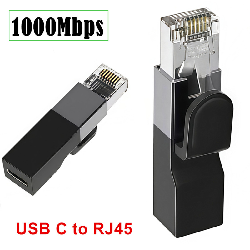 Gigabit Type-C Female to Rj45 Male Adapter Suitable for Mobile Phones, Tablets, Laptops, and Wired Network Extenders