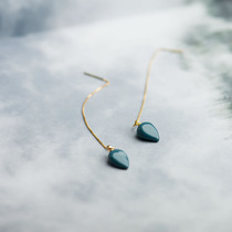 Flower Accommodation Lukewarm Wind Super Fairy earrings s925 pure silver expats face thin and long earline retro temperament (single price)