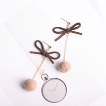 Playful Playful Temperament Cute Sheep Felt Wool Ball Earrings 24k Bag Golden Ear Clip Sweet Girl Hearts