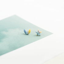 Flower Sleeping New Pint Stars Empty Series 925 Pure Silver Earrings Girl Hearts Little Fresher Personality Stars Moon 100 Hitch Earrings