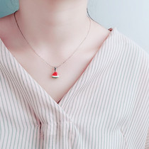 Floral hand for hand-painted watermelon s925 pure silver necklace pendant ear line female sweet and fresh temperament friend gift