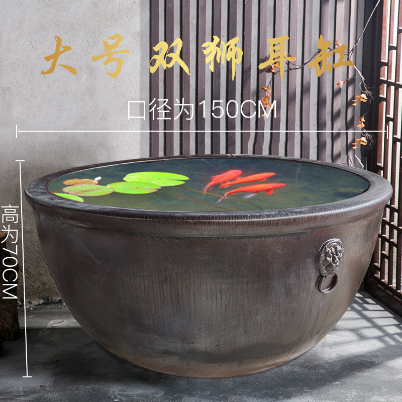 Jingdezhen ceramic extra-large old-fashioned courtyard ancient water lily lotus planting tree pot town house super koi goldfish water tank