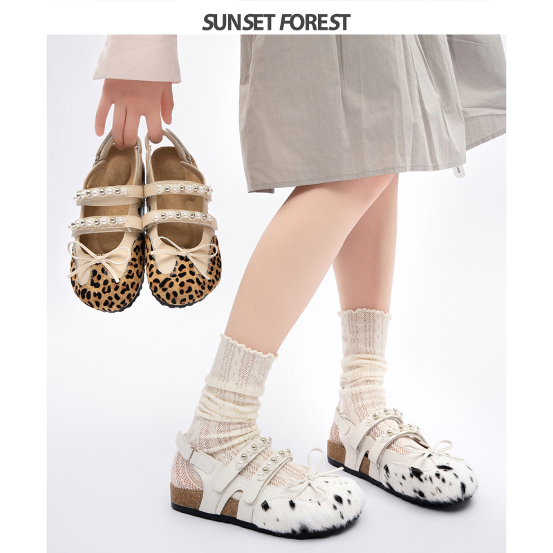 Sunset Forest Ballet Flats for Women 2026 Spring New Bow Sandals Closed-Toe Birkenstock Sandals Sweet Open-Back Sunset Forest Ballet Flats for Women 2026 Spring New Bow Sandals Closed-Toe Birkenstock Sandals Sweet Open-Back