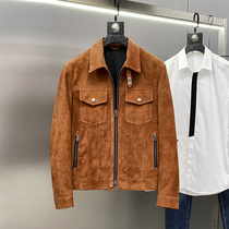 TF Sexy President Moroccan Brown TF South African suede lambskin denim jacket leather jacket mens genuine leather casual jacket